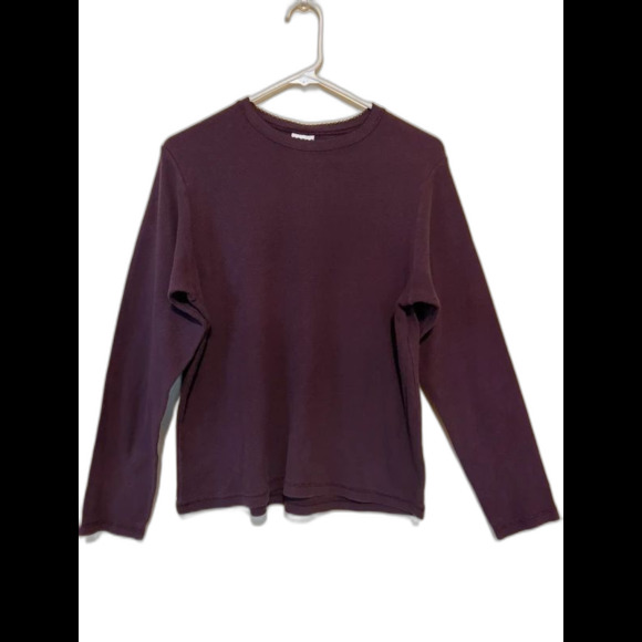 Cherokee Tops - Cherokee Plum Purple Cotton Thermal Long Sleeve Waffle Top Size XL